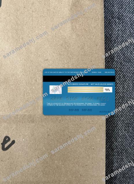 Bosnia and Herzegovina Ata bank visa card photolook back